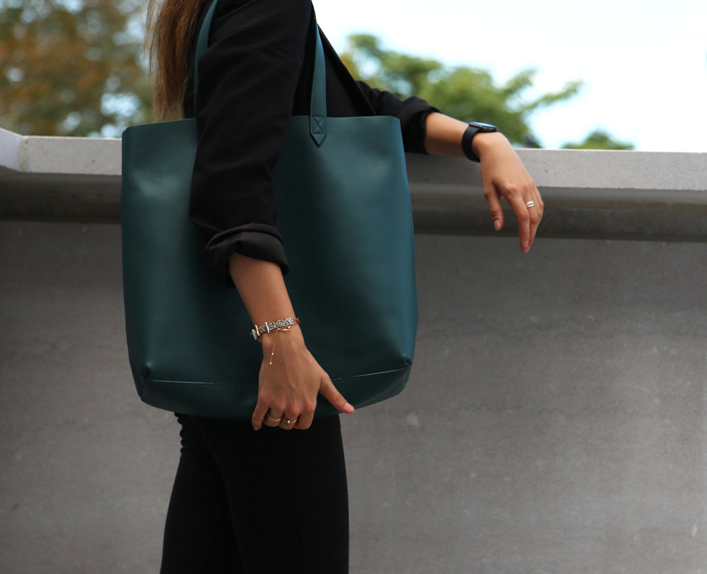Made Easy Leather Carryall Work Tote